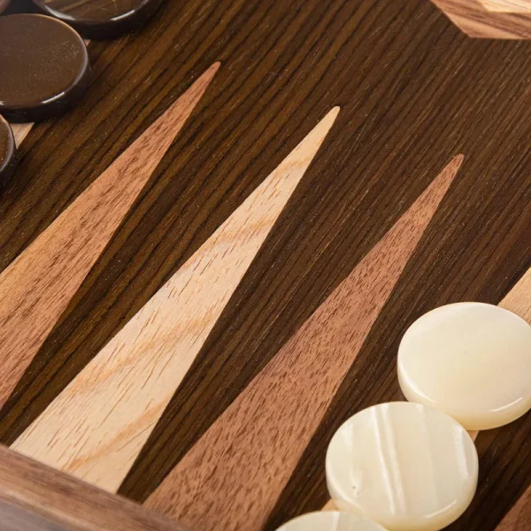 WE Games Luxury Walnut Tree-Trunk Backgammon Set - 19 inches - Handcrafted in Greece - Image 2