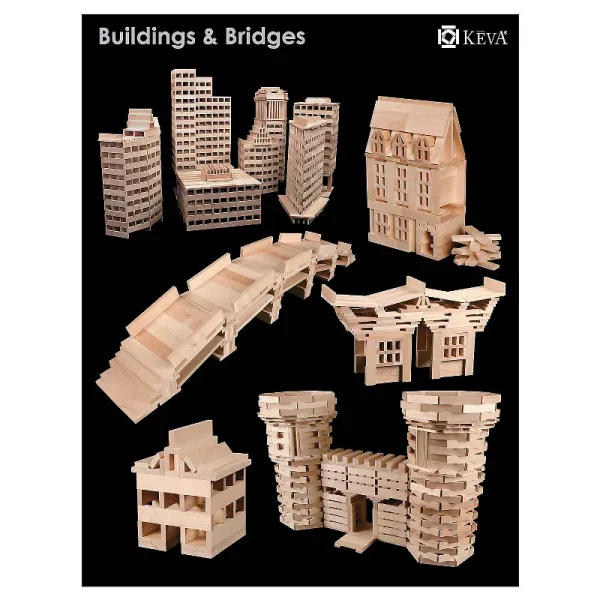 MindWare Keva Maple 1000 Planks In Wood Roller Bin - Building Toys - Image 3