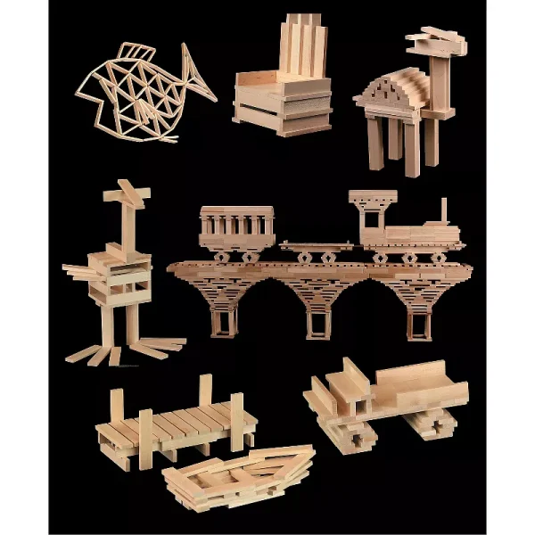 MindWare Keva Maple 1000 Planks In Wood Roller Bin - Building Toys - Image 2