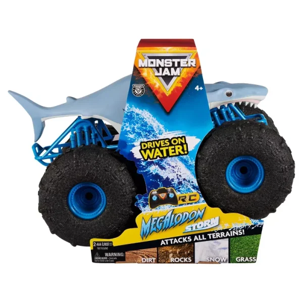 Monster Jam Official Megalodon Storm All-Terrain Remote Control Monster Truck - 1:15 Scale - Image 2