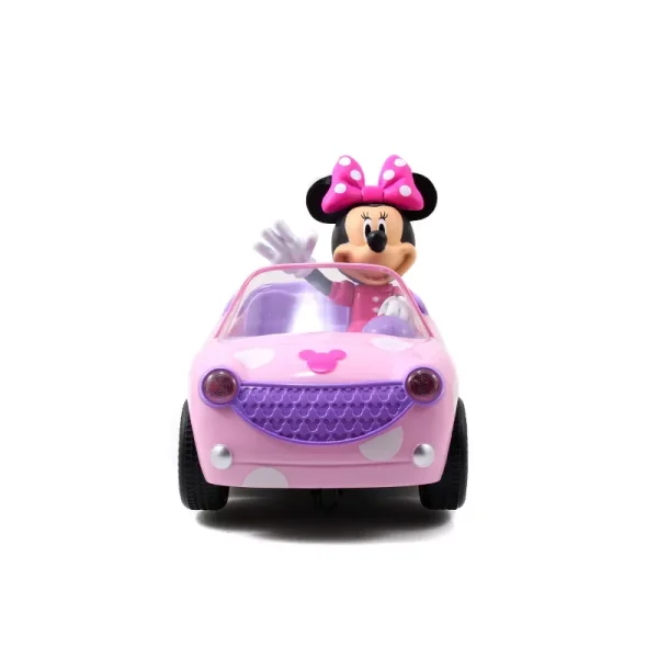 Jada Toys Disney Junior RC Minnie Bowtique Roadster Remote Control Vehicle 7" Pink with White Polka Dots - Image 3